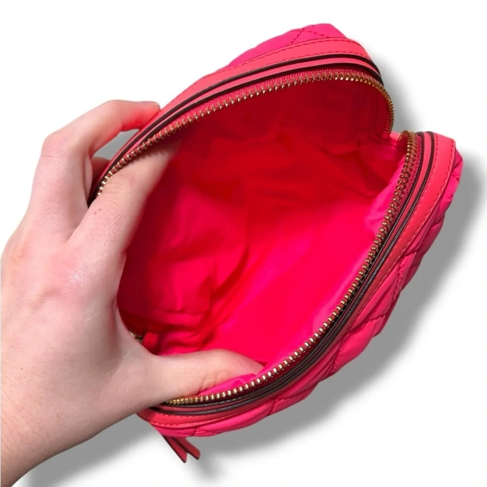 Tory Burch Quilted Pink Cosmetic Bag